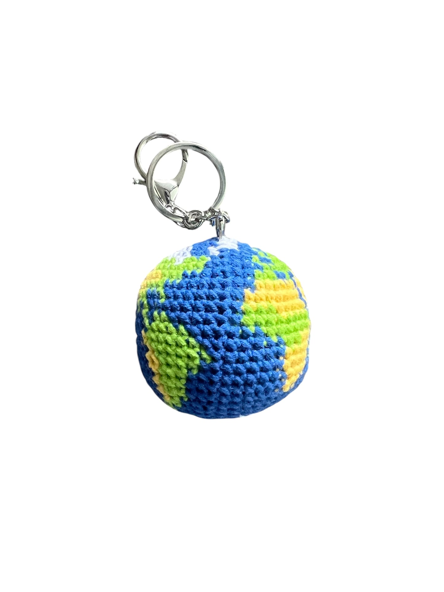 crochet globe keychain