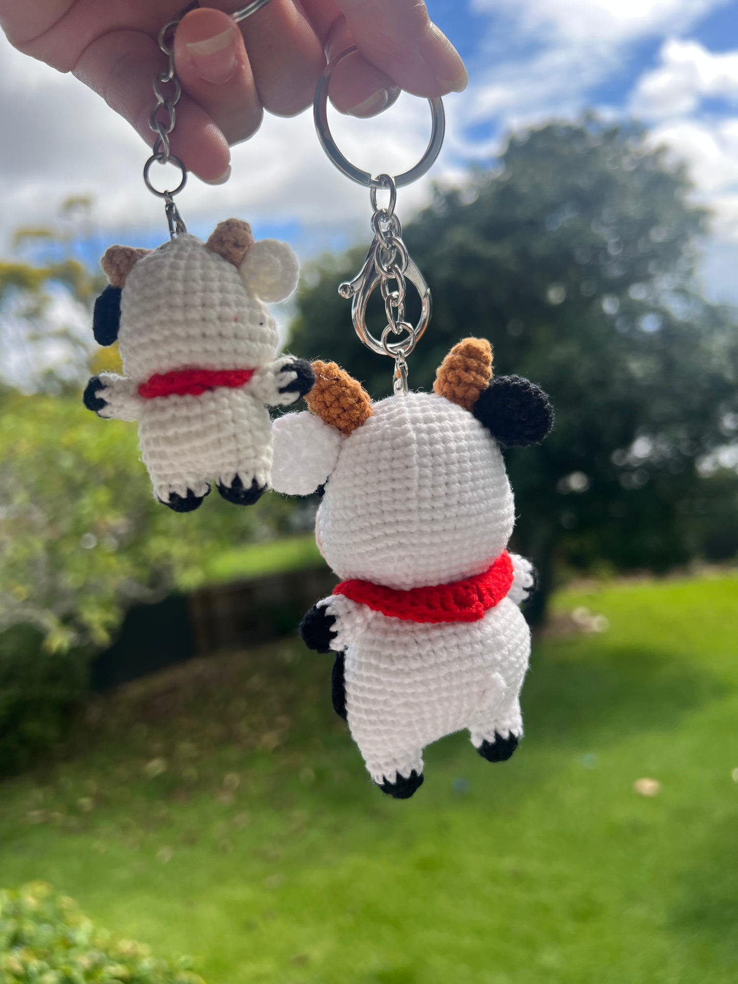 Handmade Crochet Cow Keychain Available in 2 Sizes