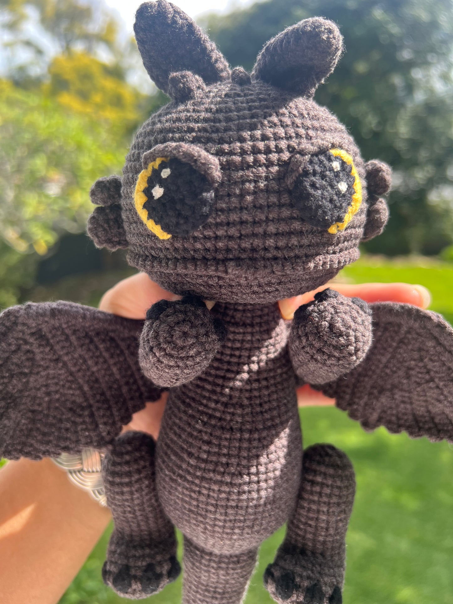 Handmade Toothless Crochet Plush - Amigurumi Night Fury Dragon Toy - Unique Gift