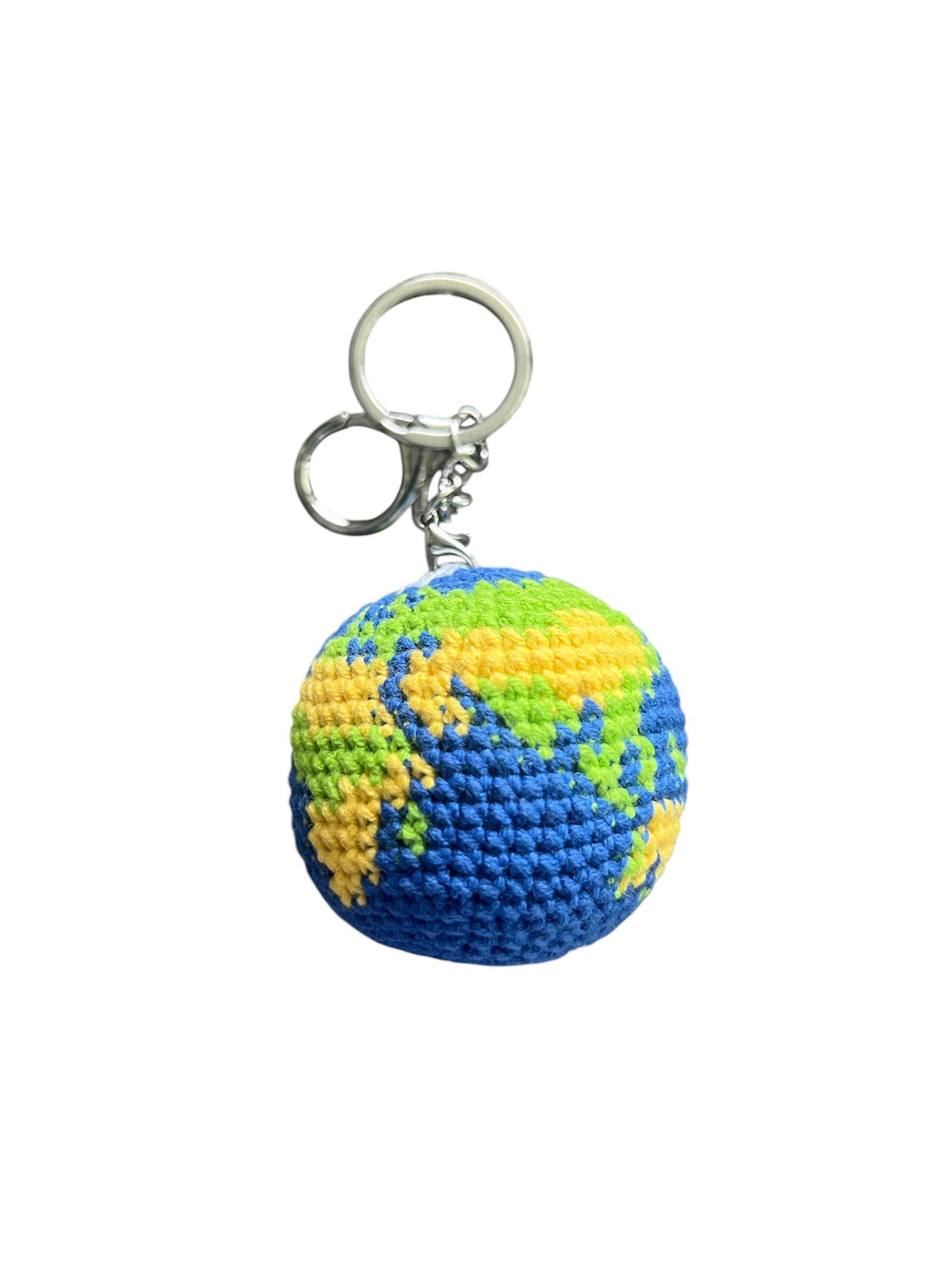 crochet globe keychain