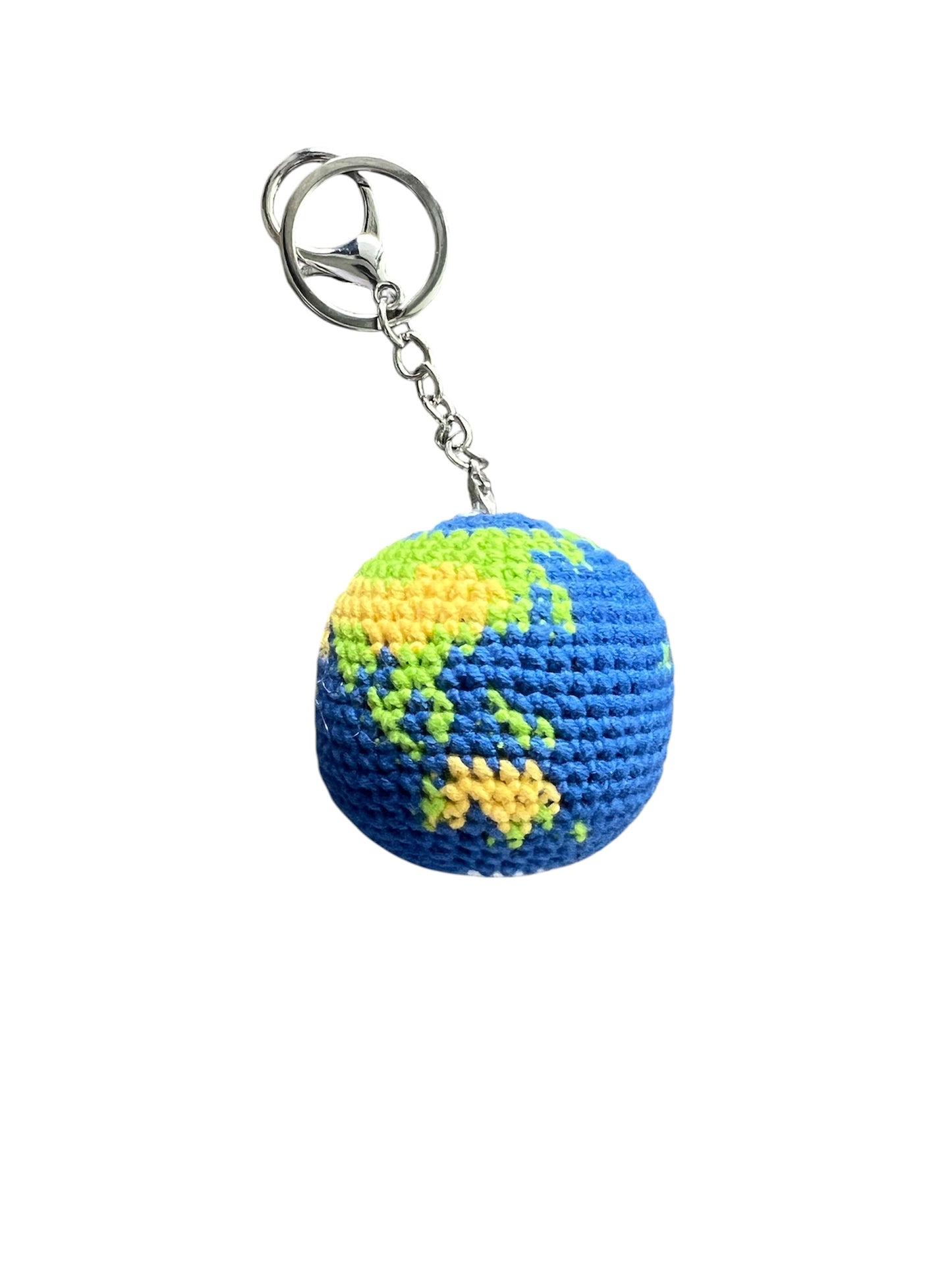 crochet globe keychain