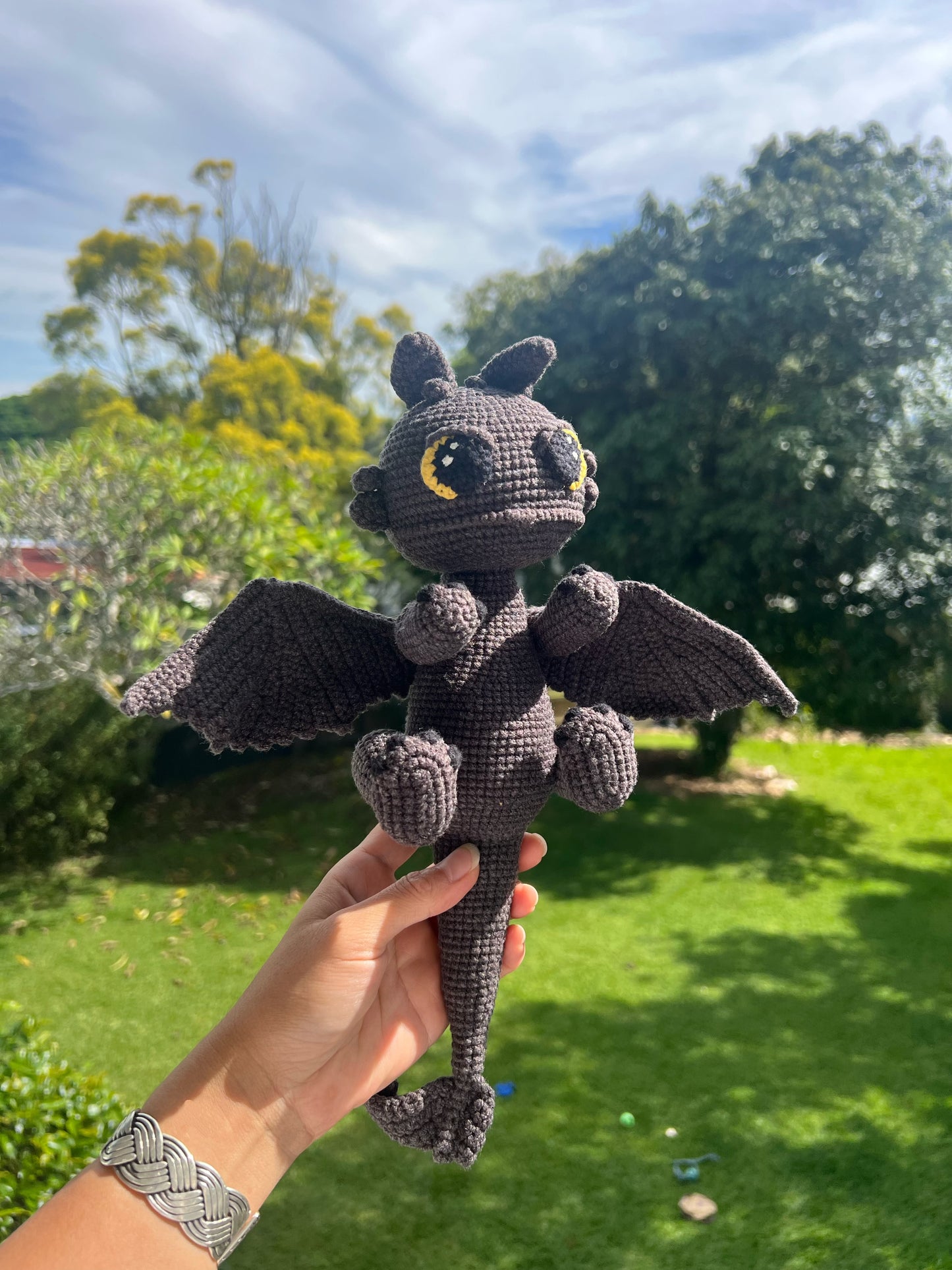 Handmade Toothless Crochet Plush - Amigurumi Night Fury Dragon Toy - Unique Gift