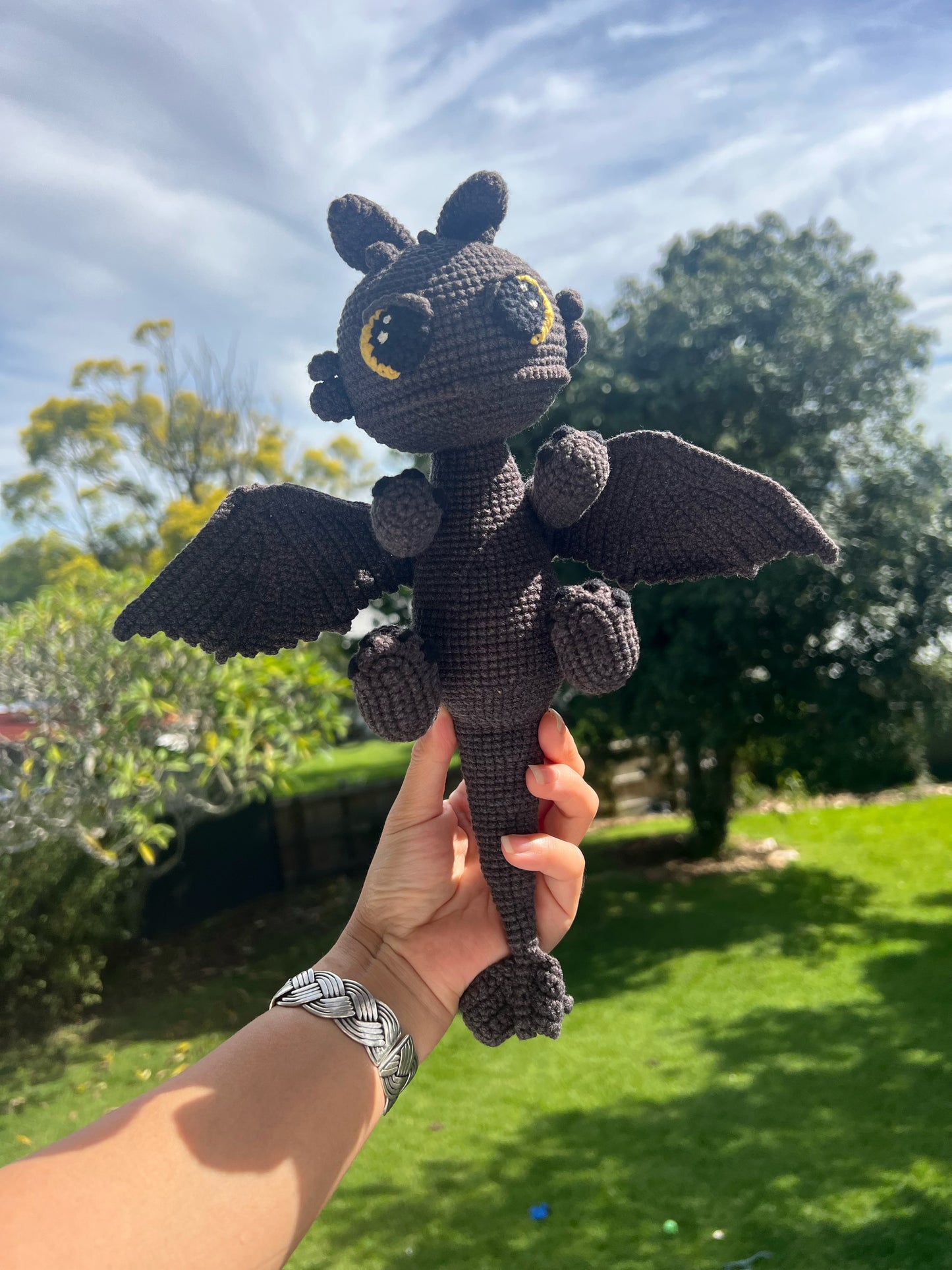 Handmade Toothless Crochet Plush - Amigurumi Night Fury Dragon Toy - Unique Gift